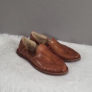 Chamula Cancun in Red Brown Leather Men's Size 11.5